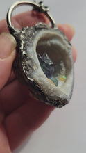 Load and play video in Gallery viewer, Shimmer Agate Geode with Flourite Dragon and Wello Opal Handmade OOAK
