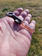 Load image into Gallery viewer, Strawberry Quartz Antique Vintage Skeleton Key Handmade OOAK
