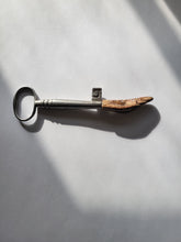 Load image into Gallery viewer, Antique Vintage Skeleton Key with Polished Petrified Wood Handmade OOAK
