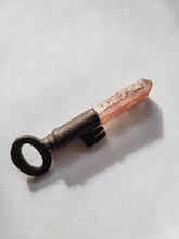 Load image into Gallery viewer, Strawberry Quartz Antique Vintage Skeleton Key Handmade OOAK
