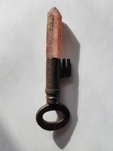 Load image into Gallery viewer, Strawberry Quartz Antique Vintage Skeleton Key Handmade OOAK
