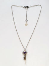 Load image into Gallery viewer, Antique Vintage Key with Charoite &amp; Arkansas Quartz Handmade OOAK
