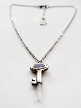 Load image into Gallery viewer, Antique Vintage Key with Charoite &amp; Arkansas Quartz Handmade OOAK
