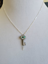 Load image into Gallery viewer, Antique Vintage Key with Turquoise &amp; Arkansas Quartz Handmade OOAK
