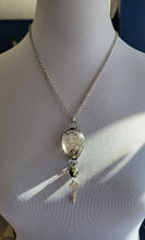 Load image into Gallery viewer, Large Rutile Quartz with Garden Quartz and Small Antique Key Handmade OOAK
