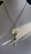 Load image into Gallery viewer, Large Rutile Quartz with Garden Quartz and Small Antique Key Handmade OOAK
