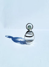 Load image into Gallery viewer, Clear Quartz Egg with Swirl and Aquamarine Flower Handmade OOAK
