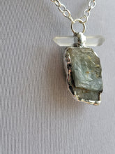 Load image into Gallery viewer, Blue Barite and Naturally Shaped Gray Lithium Handmade OOAK
