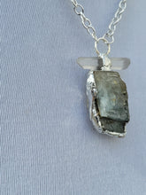 Load image into Gallery viewer, Blue Barite and Naturally Shaped Gray Lithium Handmade OOAK
