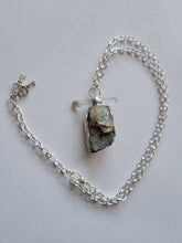 Load image into Gallery viewer, Blue Barite and Naturally Shaped Gray Lithium Handmade OOAK
