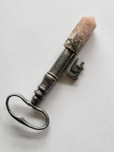 Load image into Gallery viewer, Antique Warrior Key with Fitted Pink Amethyst Handmade OOAK
