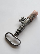 Load image into Gallery viewer, Antique Warrior Key with Fitted Pink Amethyst Handmade OOAK
