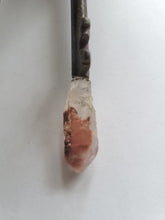 Load image into Gallery viewer, Antique Skeleton Key Wand with Hematite Quartz with Etchings Handmade OOAK
