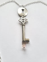 Load image into Gallery viewer, Vintage Steel Escutcheon and Key with Hand Fitted Faceted Ametrine Handmade OOAK
