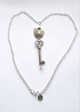 Load image into Gallery viewer, Vintage Steel Escutcheon and Key with Hand Fitted Faceted Ametrine Handmade OOAK
