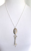 Load image into Gallery viewer, Vintage Steel Escutcheon and Key with Hand Fitted Faceted Ametrine Handmade OOAK
