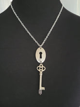 Load image into Gallery viewer, Vintage Steel Escutcheon and Key with Hand Fitted Faceted Ametrine Handmade OOAK
