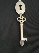 Load image into Gallery viewer, Vintage Steel Escutcheon and Key with Hand Fitted Faceted Ametrine Handmade OOAK
