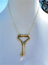 Load image into Gallery viewer, Vintage Brass Wardrobe Key Set with Faceted Girasol Rose Quartz Handmade OOAK
