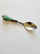 Load image into Gallery viewer, Aventurine Dragon Head Spoon with Faceted Pyrite and DT Citrine Handmade OOAK
