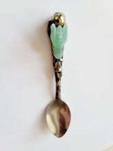 Load image into Gallery viewer, Aventurine Dragon Head Spoon with Faceted Pyrite and DT Citrine Handmade OOAK
