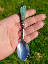 Load image into Gallery viewer, Aventurine Dragon Head Spoon with Faceted Pyrite and DT Citrine Handmade OOAK
