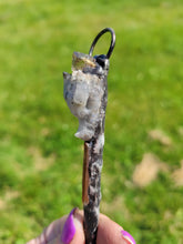 Load image into Gallery viewer, Labradorite Dragon Spoon with Rutile Natural Point and DT Tangerine Quartz Handmade OOAK
