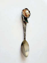 Load image into Gallery viewer, Orange Jade Flower Spoon with Bone Skull and Jade Leaf Handmade OOAK
