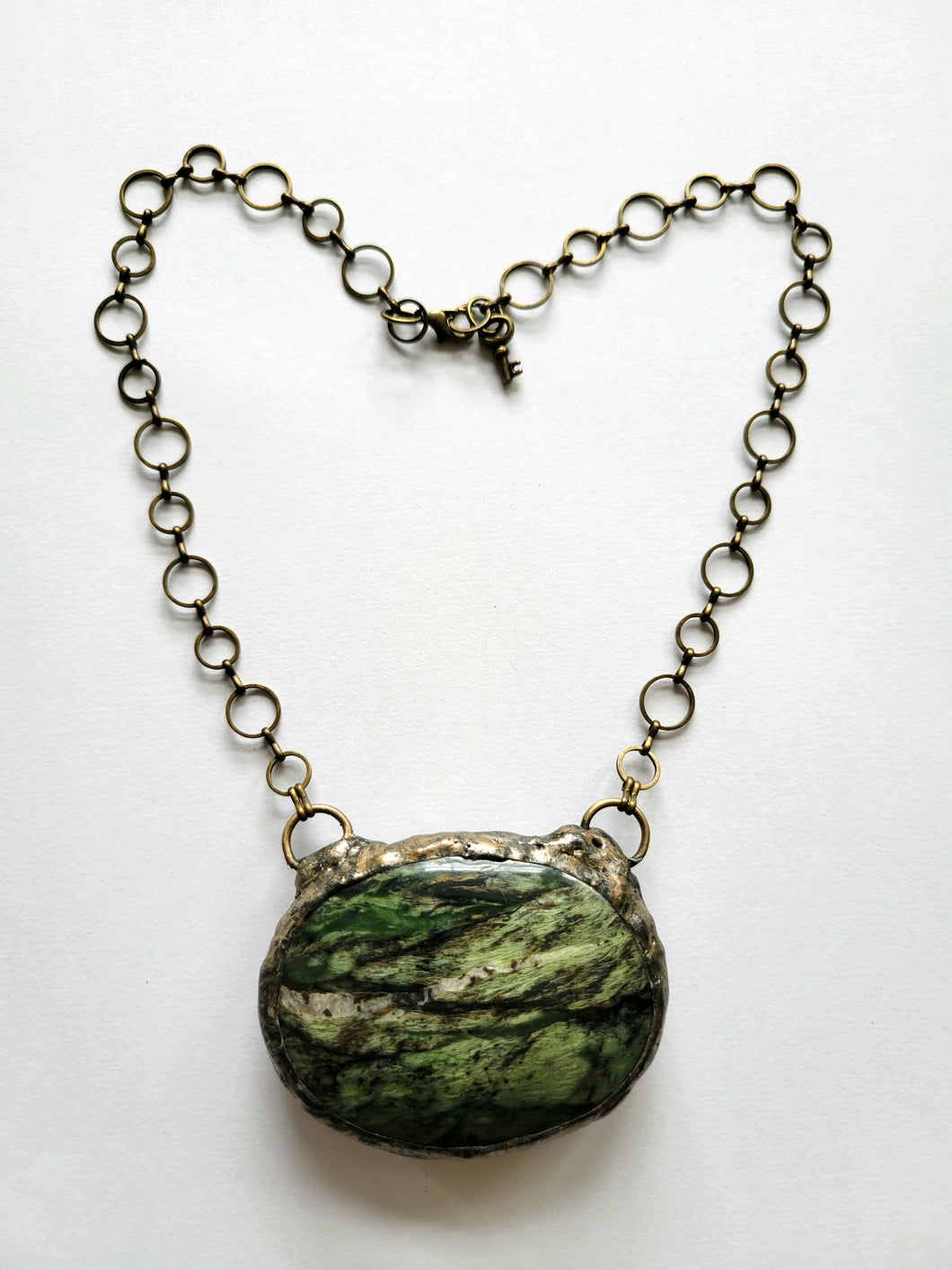 Large Serpentine Necklace Handmade OOAK