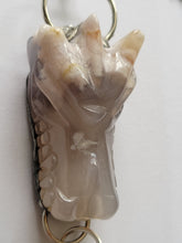 Load image into Gallery viewer, Large Flower Agate Dragon Head with Flower Agate Point Handmade OOAK
