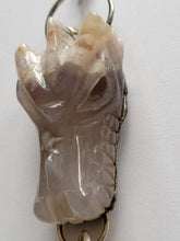 Load image into Gallery viewer, Large Flower Agate Dragon Head with Flower Agate Point Handmade OOAK
