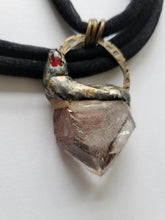 Load image into Gallery viewer, Tabby Quartz with Hematite Inclusions with GarnetHandmade OOAK
