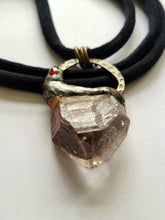 Load image into Gallery viewer, Tabby Quartz with Hematite Inclusions with GarnetHandmade OOAK
