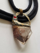 Load image into Gallery viewer, Tabby Quartz with Hematite Inclusions with GarnetHandmade OOAK
