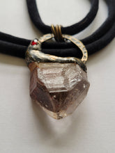 Load image into Gallery viewer, Tabby Quartz with Hematite Inclusions with GarnetHandmade OOAK
