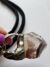 Load image into Gallery viewer, Tabby Quartz with Hematite Inclusions with GarnetHandmade OOAK
