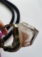 Load image into Gallery viewer, Tabby Quartz with Hematite Inclusions with GarnetHandmade OOAK
