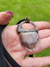 Load image into Gallery viewer, Tabby Quartz with Hematite Inclusions with GarnetHandmade OOAK
