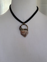 Load image into Gallery viewer, Tabby Quartz with Hematite Inclusions with GarnetHandmade OOAK
