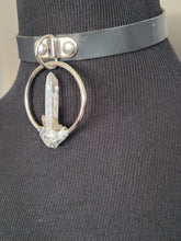 Load image into Gallery viewer, Raw Chlorite Quartz Faux Leather Choker Handmade  OOAK
