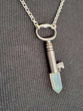 Load image into Gallery viewer, Antique Key with Hand Fitted Aura Quartz Handmade OOAK
