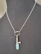 Load image into Gallery viewer, Antique Key with Hand Fitted Aura Quartz Handmade OOAK
