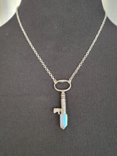 Load image into Gallery viewer, Antique Key with Hand Fitted Aura Quartz Handmade OOAK
