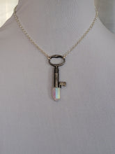 Load image into Gallery viewer, Antique Key with Hand Fitted Aura Quartz Handmade OOAK
