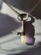 Load image into Gallery viewer, Antique Key with Hand Fitted Aura Quartz Handmade OOAK
