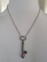 Load image into Gallery viewer, Antique Key with Hand Fitted with Amethyst  Quartz Handmade OOAK
