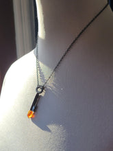 Load image into Gallery viewer, Antique Key with Hand Fitted with Heat Treated Amethyst &quot;Citrine&quot; Quartz Handmade OOAK
