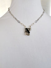 Load image into Gallery viewer, Raw Natural Quartz with Black Tourmaline Necklace Handmade  OOAK
