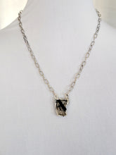 Load image into Gallery viewer, Raw Natural Quartz with Black Tourmaline Necklace Handmade  OOAK
