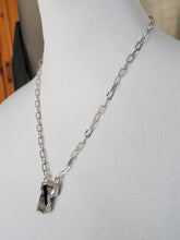 Load image into Gallery viewer, Raw Natural Quartz with Black Tourmaline Necklace Handmade  OOAK
